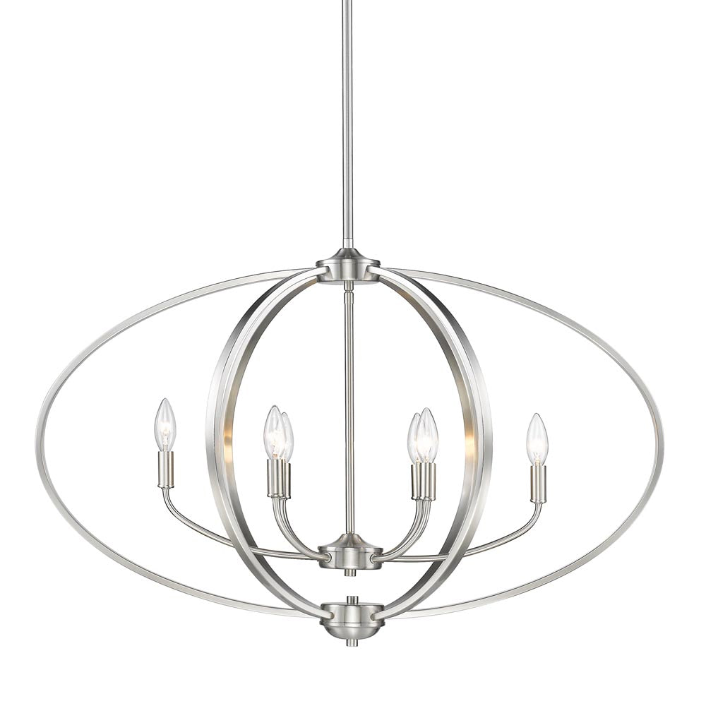 Golden - 3167-LP PW - Six Light Linear Pendant - Colson PW - Pewter