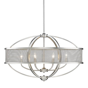 Golden - 3167-LP PW-PW - Six Light Linear Pendant - Colson PW - Pewter