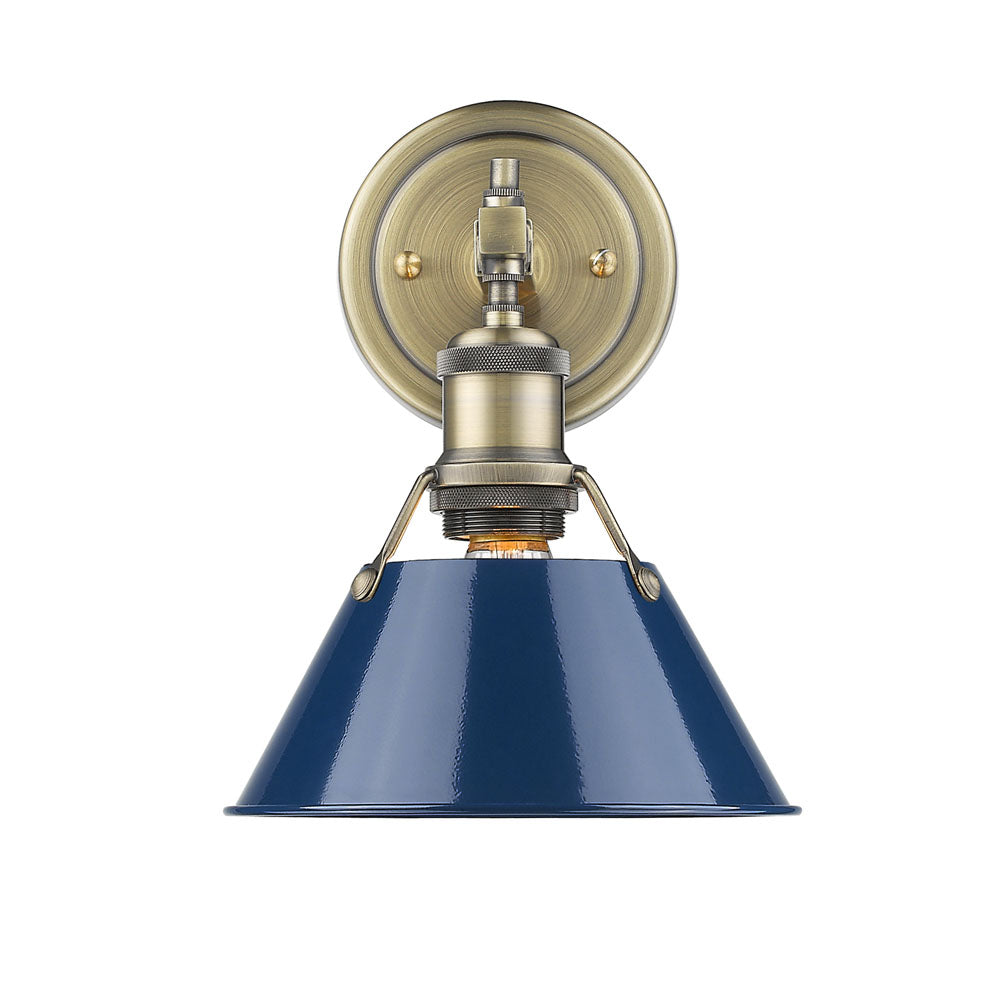 Golden - 3306-BA1 AB-NVY - One Light Bath Vanity - Orwell AB - Aged Brass