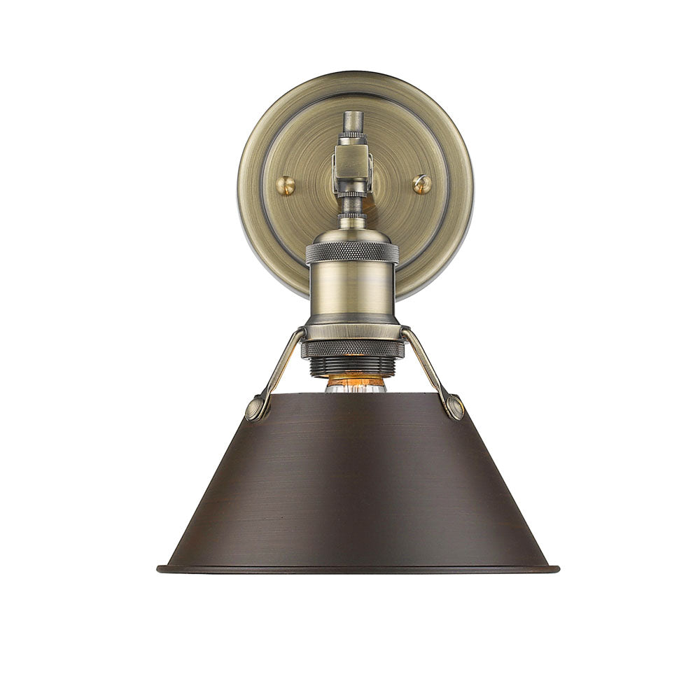 Golden - 3306-BA1 AB-RBZ - One Light Bath Vanity - Orwell AB - Aged Brass