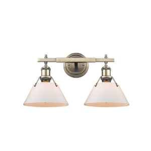 Golden - 3306-BA2 AB-OP - Two Light Bath Vanity - Orwell AB - Aged Brass