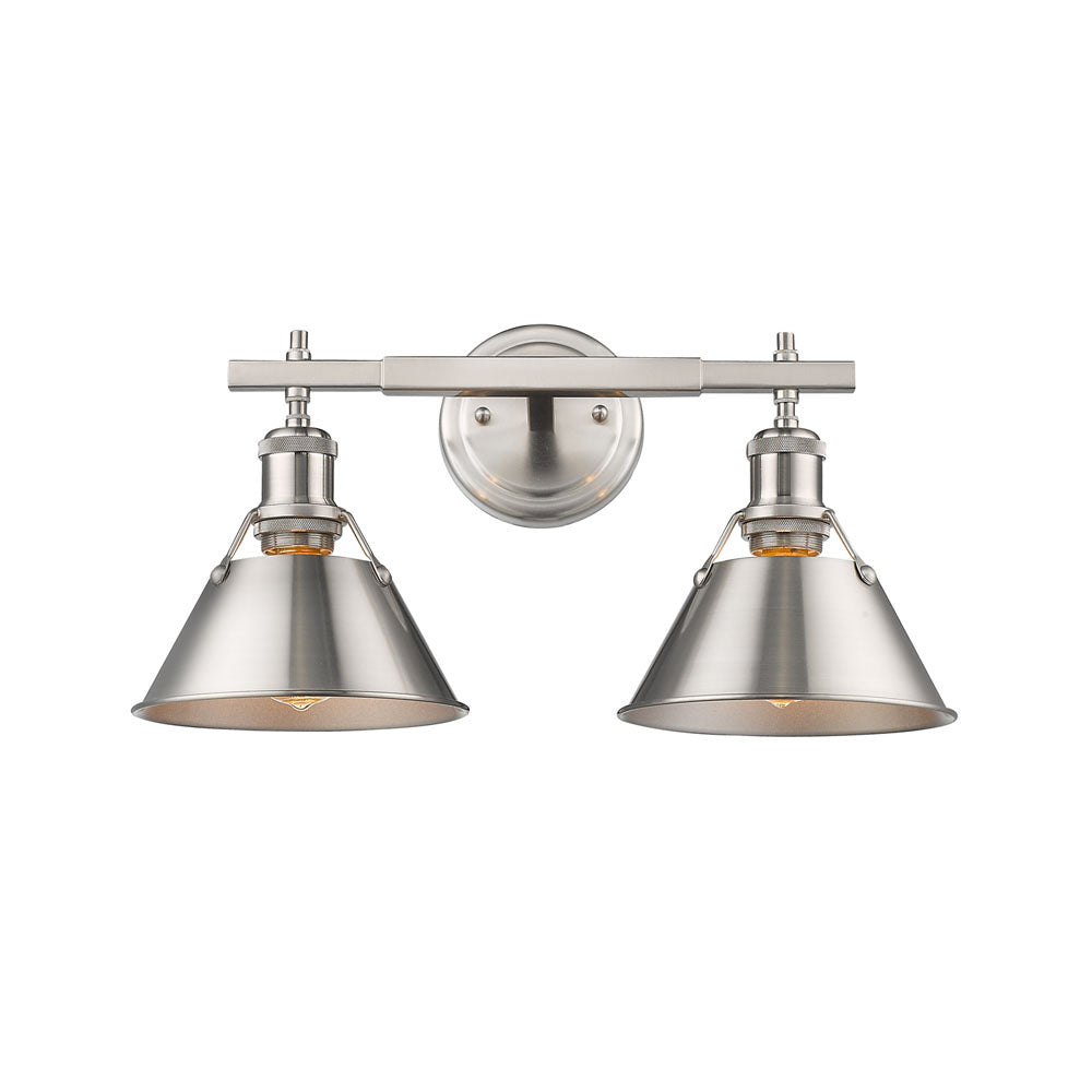 Golden - 3306-BA2 PW-PW - Two Light Bath Vanity - Orwell PW - Pewter