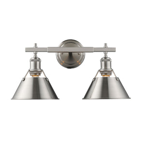 Golden - 3306-BA2 PW-PW - Two Light Bath Vanity - Orwell PW - Pewter