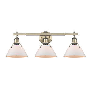 Golden - 3306-BA3 AB-OP - Three Light Bath Vanity - Orwell AB - Aged Brass