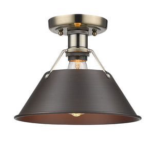 Golden - 3306-FM AB-RBZ - One Light Flush Mount - Orwell AB - Aged Brass