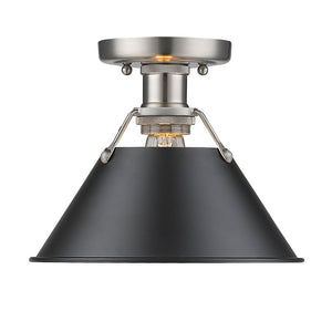 Golden - 3306-FM PW-BLK - One Light Flush Mount - Orwell PW - Pewter