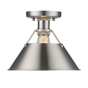 Golden - 3306-FM PW-PW - One Light Flush Mount - Orwell PW - Pewter