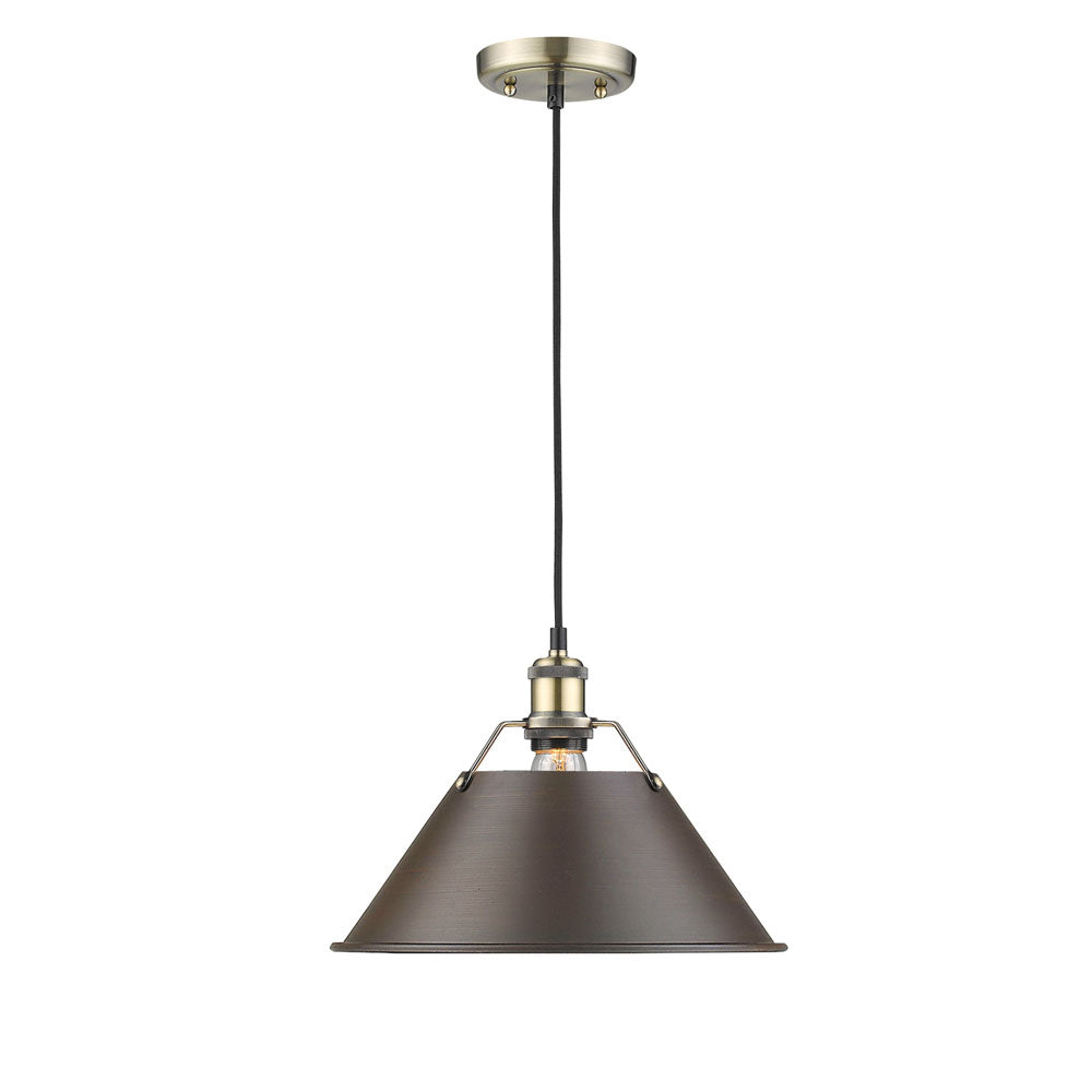 Golden - 3306-L AB-RBZ - One Light Pendant - Orwell AB - Aged Brass