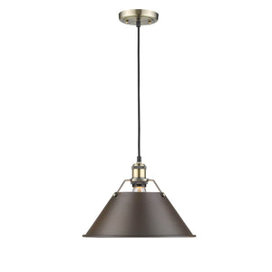 Golden - 3306-L AB-RBZ - One Light Pendant - Orwell AB - Aged Brass