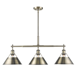 Golden - 3306-LP AB-AB - Three Light Linear Pendant - Orwell AB - Aged Brass