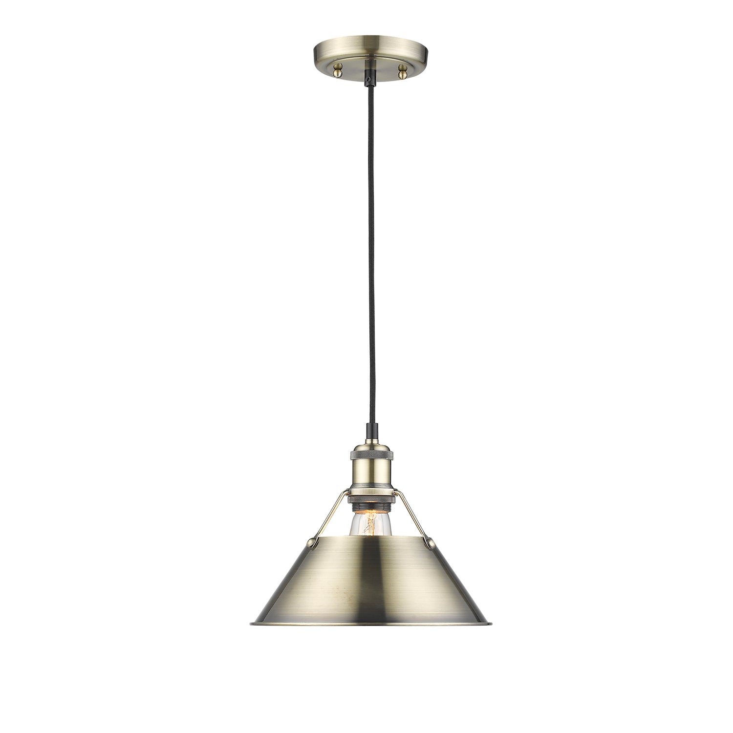 Golden - 3306-M AB-AB - One Light Pendant - Orwell AB - Aged Brass