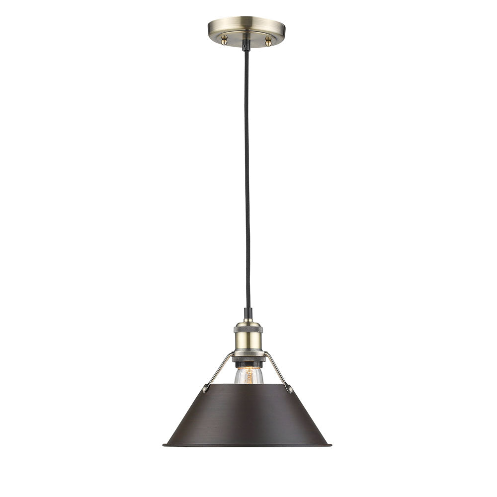 Golden - 3306-M AB-RBZ - One Light Pendant - Orwell AB - Aged Brass