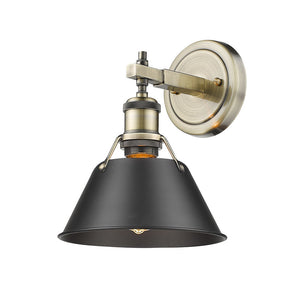 Golden - 3306-BA1 AB-BLK - One Light Bath Vanity - Orwell AB - Aged Brass