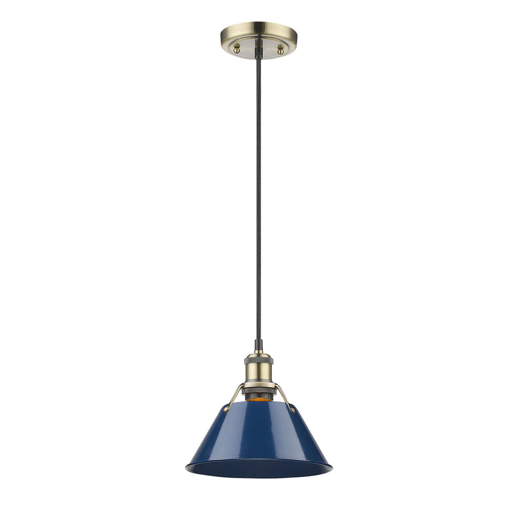 Golden - 3306-S AB-NVY - One Light Mini Pendant - Orwell AB - Aged Brass