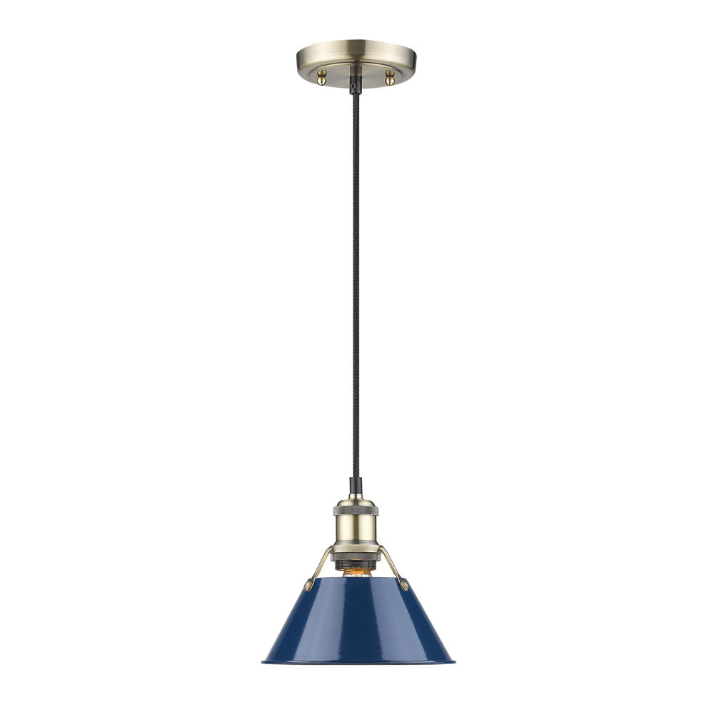 Golden - 3306-S AB-NVY - One Light Mini Pendant - Orwell AB - Aged Brass