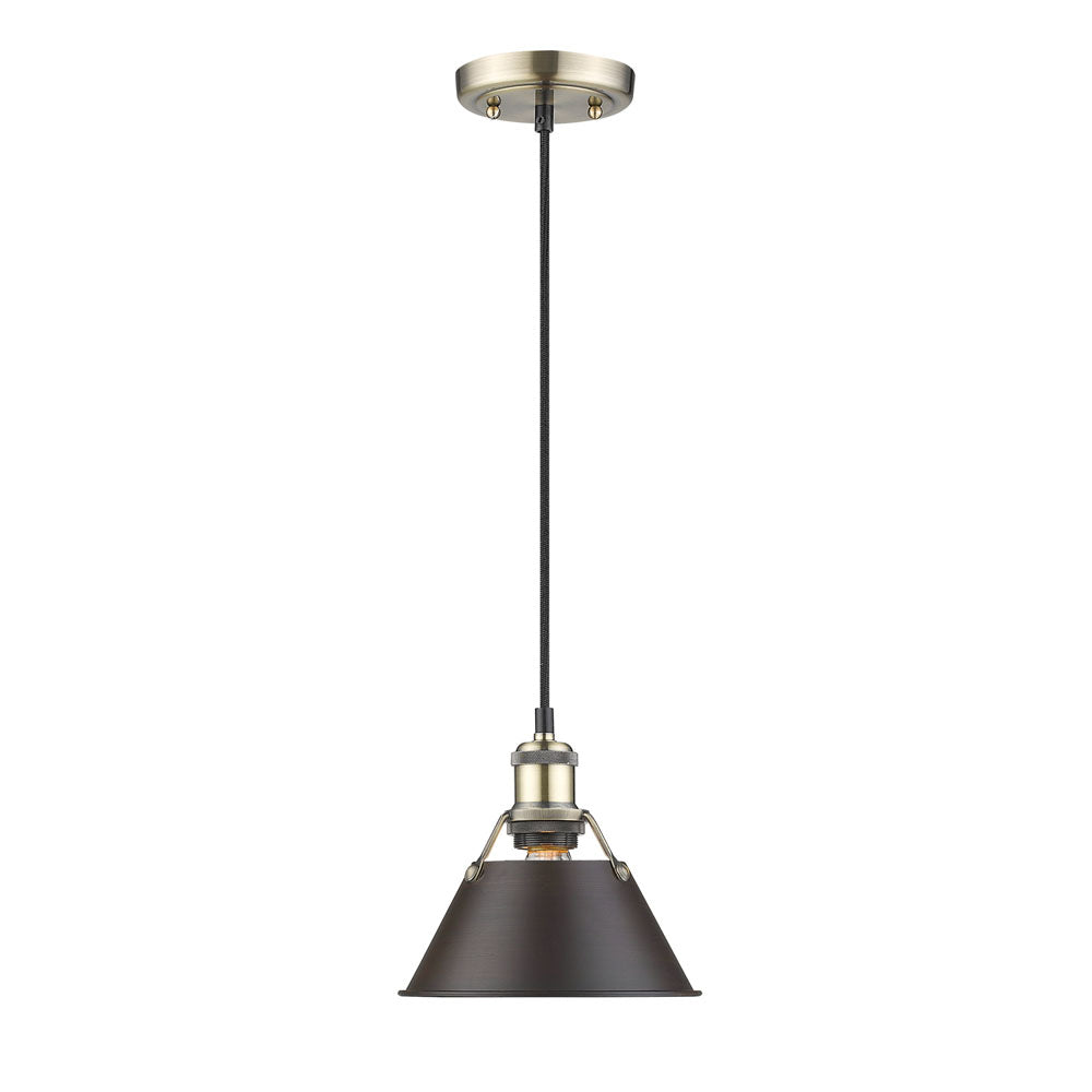 Golden - 3306-S AB-RBZ - One Light Mini Pendant - Orwell AB - Aged Brass