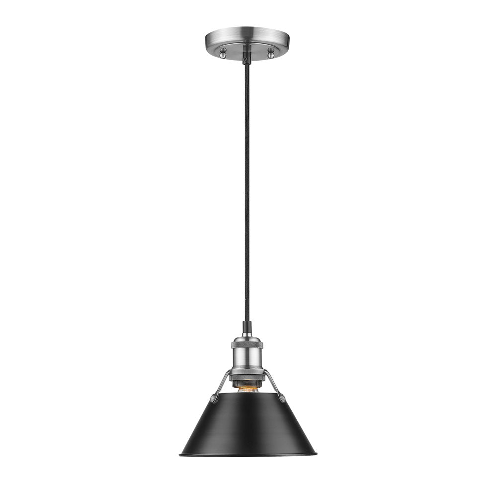 Golden - 3306-S PW-BLK - One Light Mini Pendant - Orwell PW - Pewter