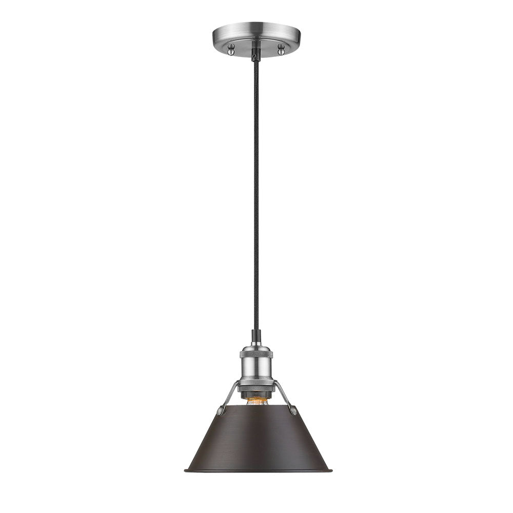 Golden - 3306-S PW-RBZ - One Light Mini Pendant - Orwell PW - Pewter