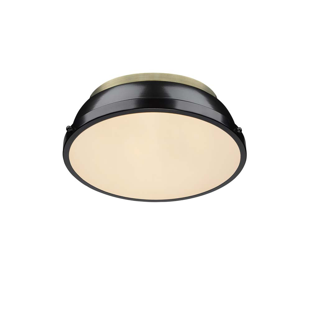 Golden - 3602-14 AB-BK - Two Light Flush Mount - Duncan AB - Aged Brass