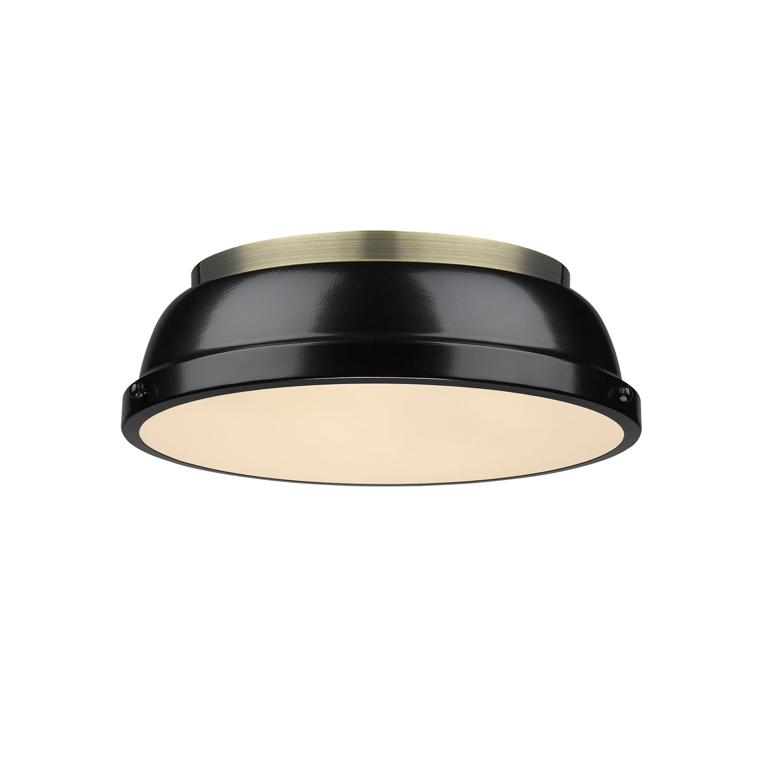 Golden - 3602-14 AB-BK - Two Light Flush Mount - Duncan AB - Aged Brass