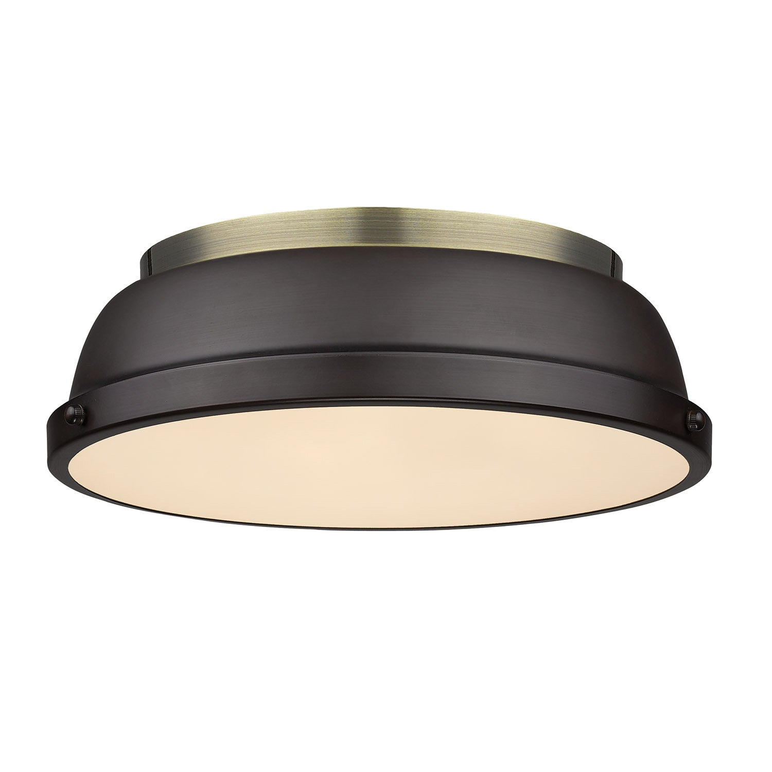 Golden - 3602-14 AB-RBZ - Two Light Flush Mount - Duncan AB - Aged Brass