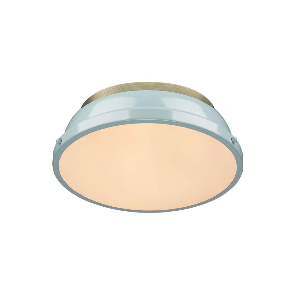 Golden - 3602-14 AB-SF - Two Light Flush Mount - Duncan AB - Aged Brass