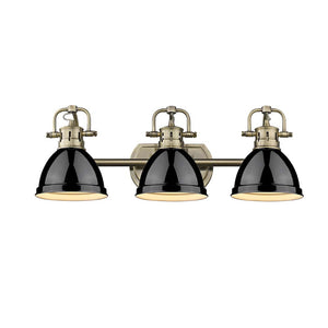 Golden - 3602-BA3 AB-BK - Three Light Bath Vanity - Duncan AB - Aged Brass