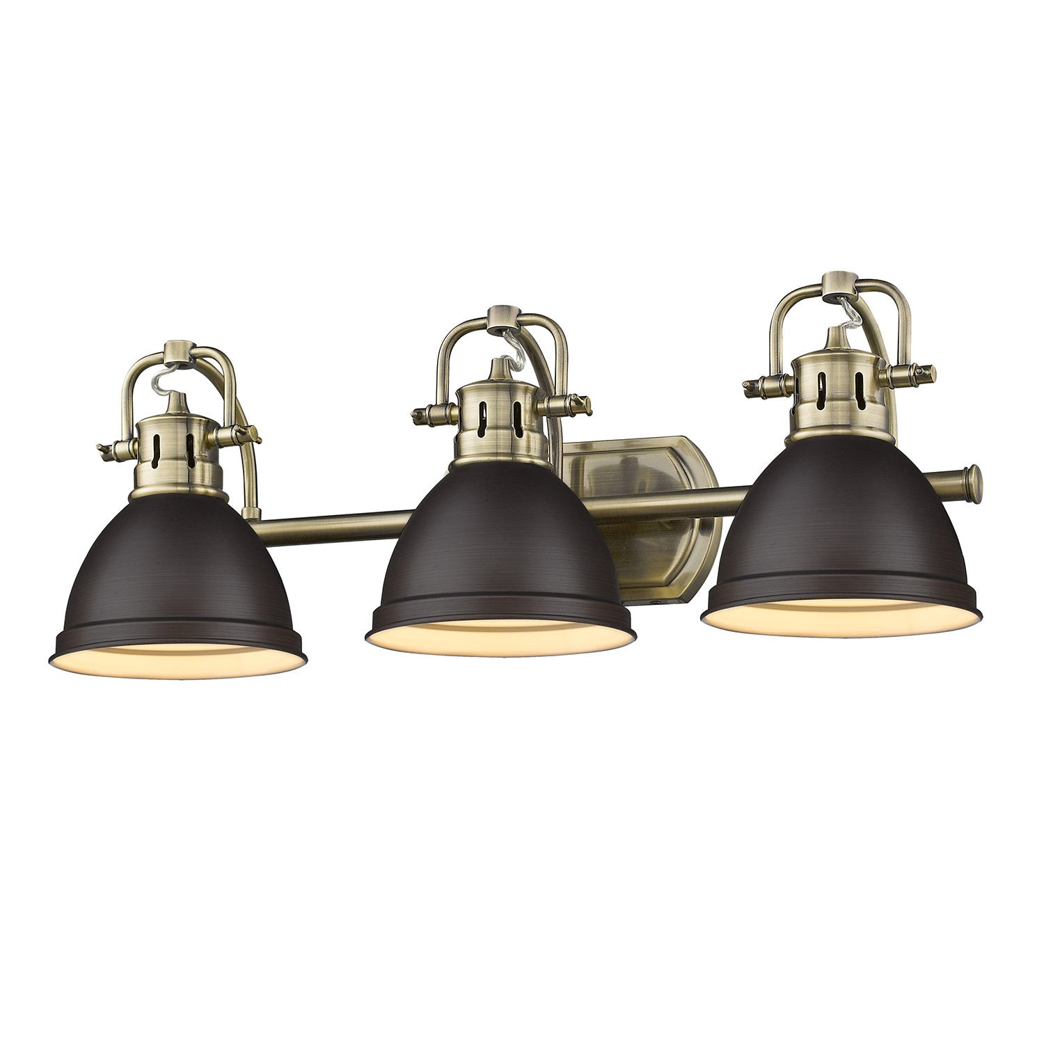 Golden - 3602-BA3 AB-RBZ - Three Light Bath Vanity - Duncan AB - Aged Brass