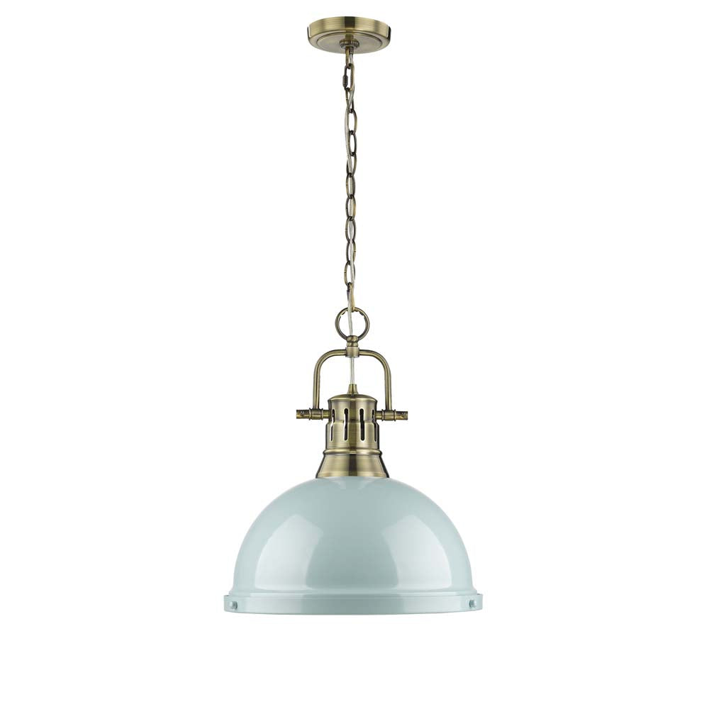 Golden - 3602-L AB-SF - One Light Pendant - Duncan AB - Aged Brass