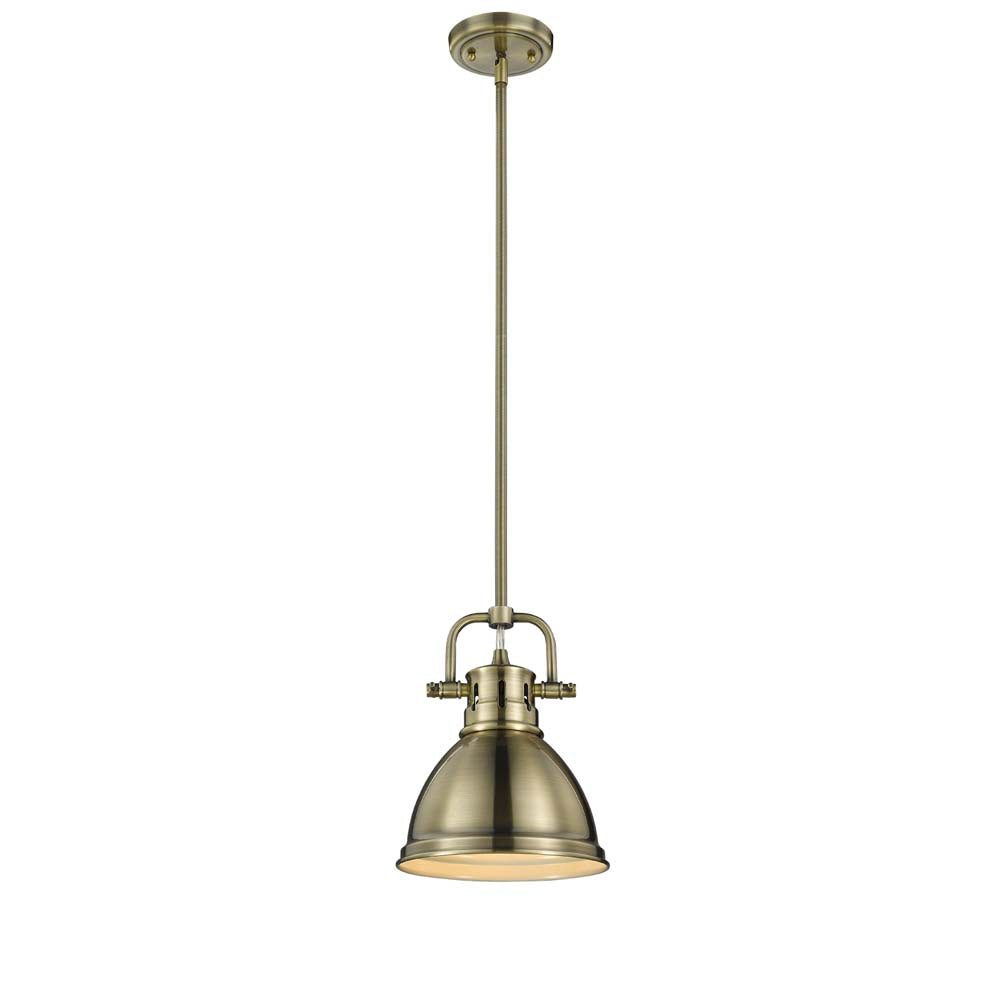 Golden - 3604-M1L AB-AB - One Light Mini Pendant - Duncan AB - Aged Brass