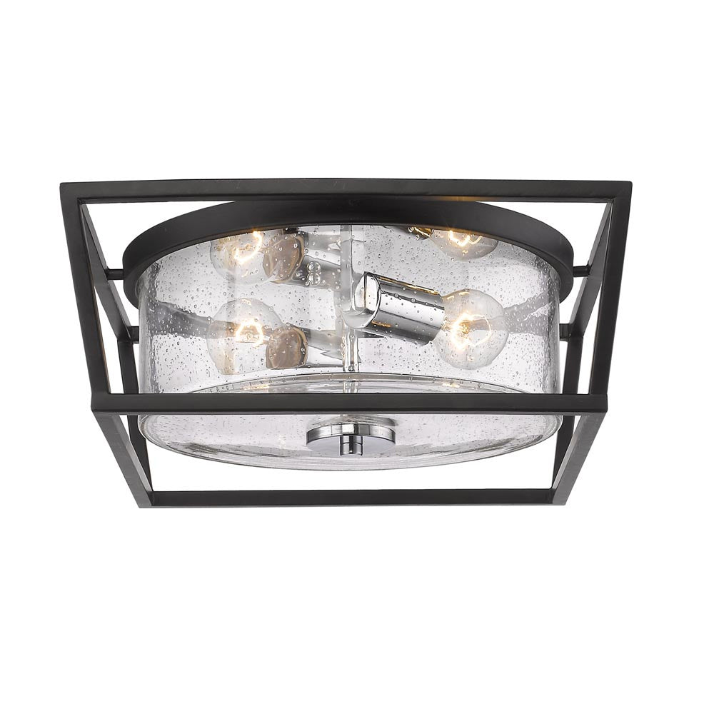 Golden - 4309-FM BLK-SD - Two Light Flush Mount - Mercer - Matte Black