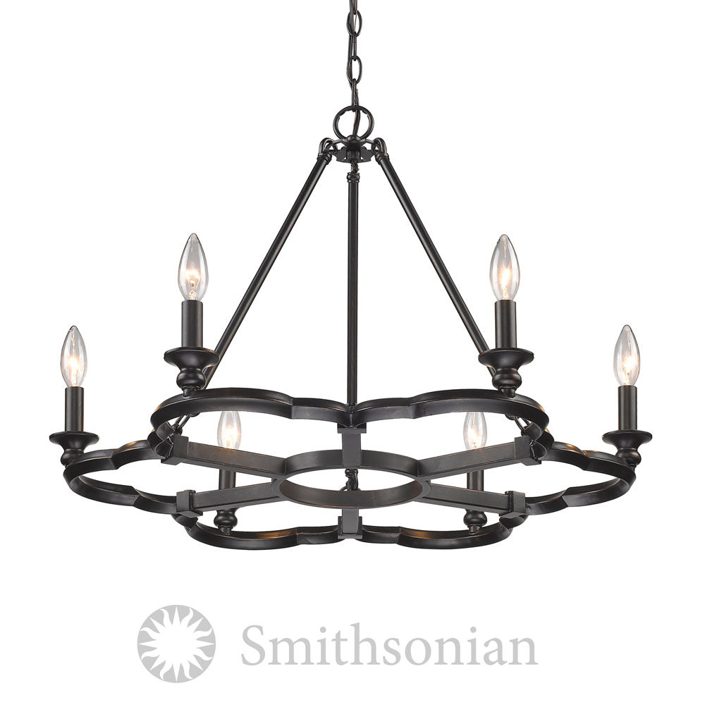 Golden - 5926-6 ABZ - Six Light Chandelier - Saxon - Aged Bronze