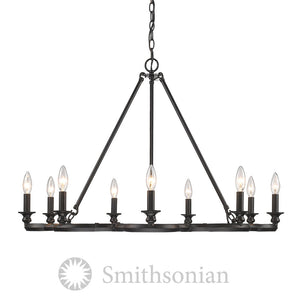 Golden - 5926-9 ABZ - Nine Light Chandelier - Saxon - Aged Bronze