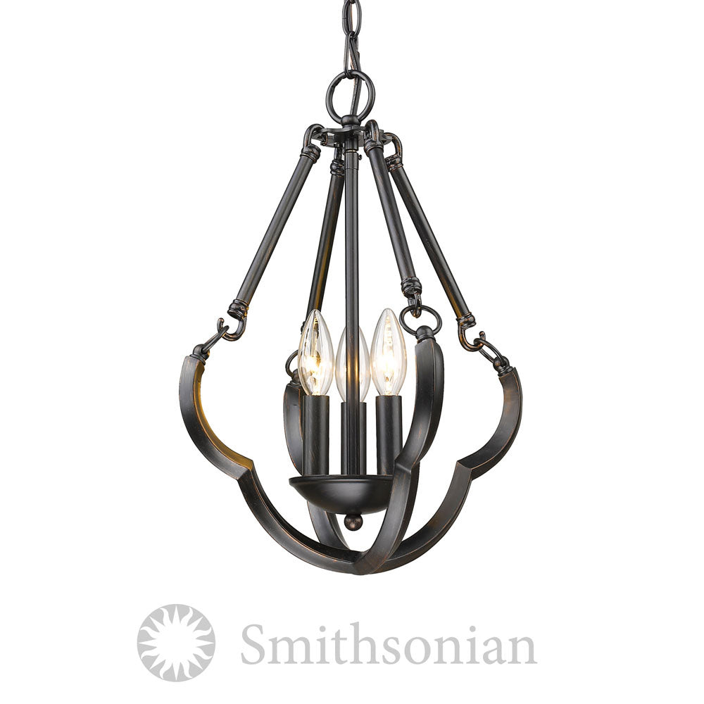 Golden - 5926-SF ABZ - Three Light Semi-Flush Mount - Saxon - Aged Bronze