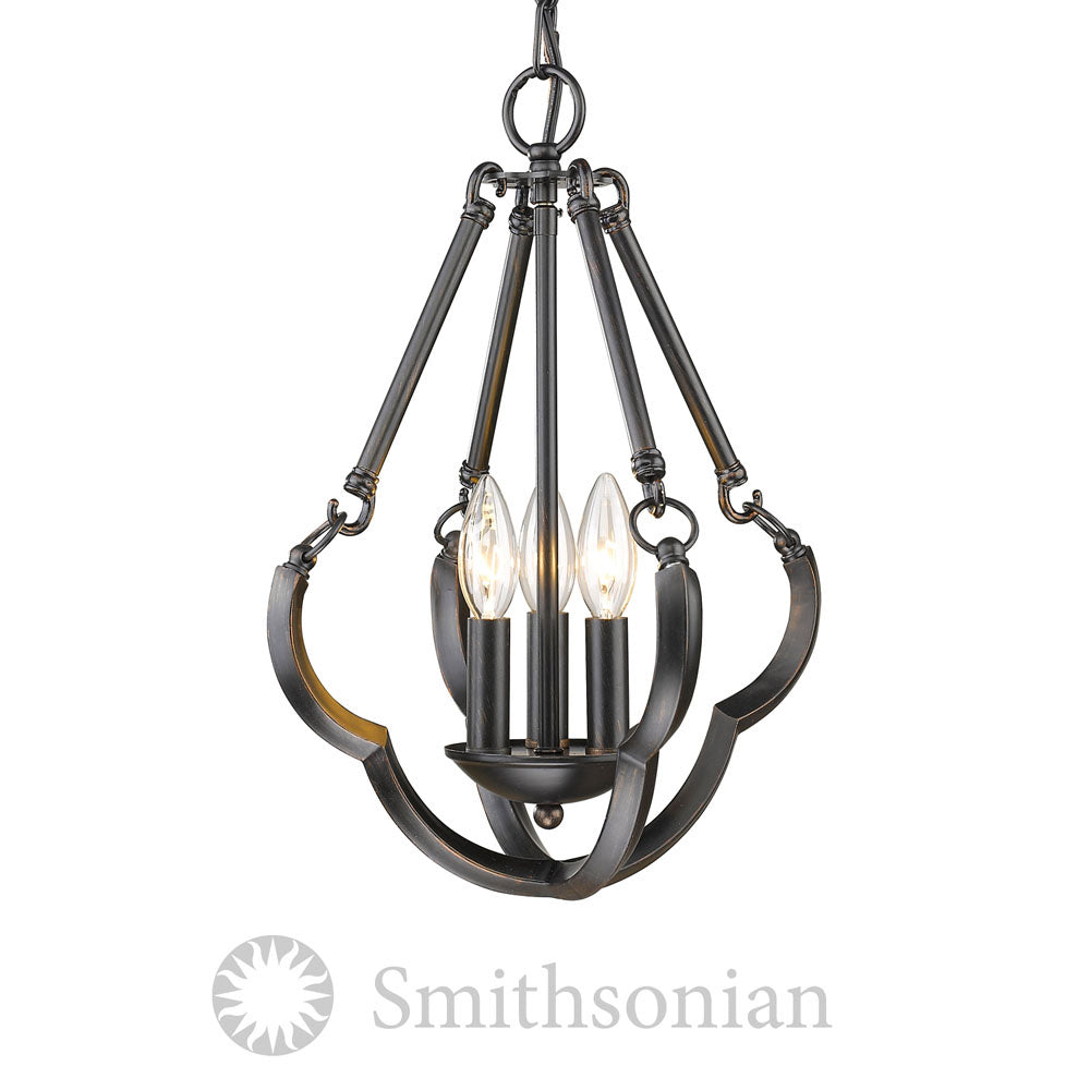 Golden - 5926-SF ABZ - Three Light Semi-Flush Mount - Saxon - Aged Bronze