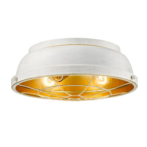 Golden - 7312-FM FW - Two Light Flush Mount - Bartlett FW - French White