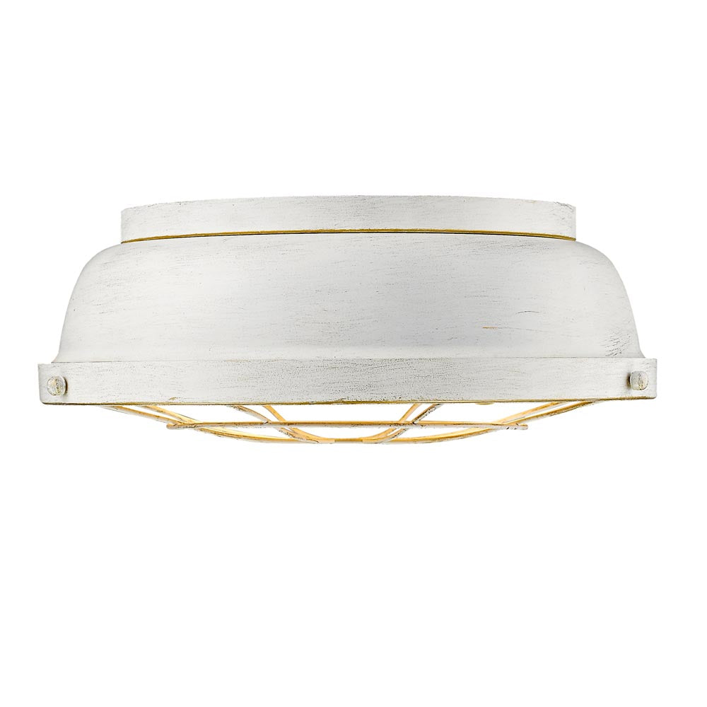 Golden - 7312-FM FW - Two Light Flush Mount - Bartlett FW - French White