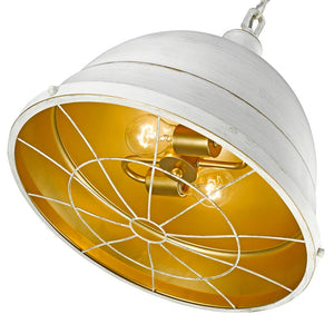 Golden - 7312-L FW - Two Light Pendant - Bartlett FW - French White