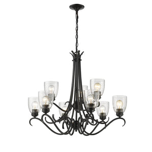 Golden - 8001-9 BLK-SD - Nine Light Chandelier - Parrish - Matte Black