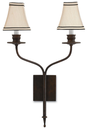 Currey and Company - 5000-0038 - Two Light Wall Sconce - Highlight - Bronze Gold