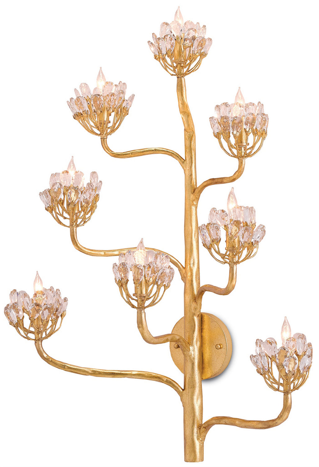 Currey and Company - 5000-0058 - Eight Light Wall Sconce - Marjorie Skouras - Dark Contemporary Gold Leaf