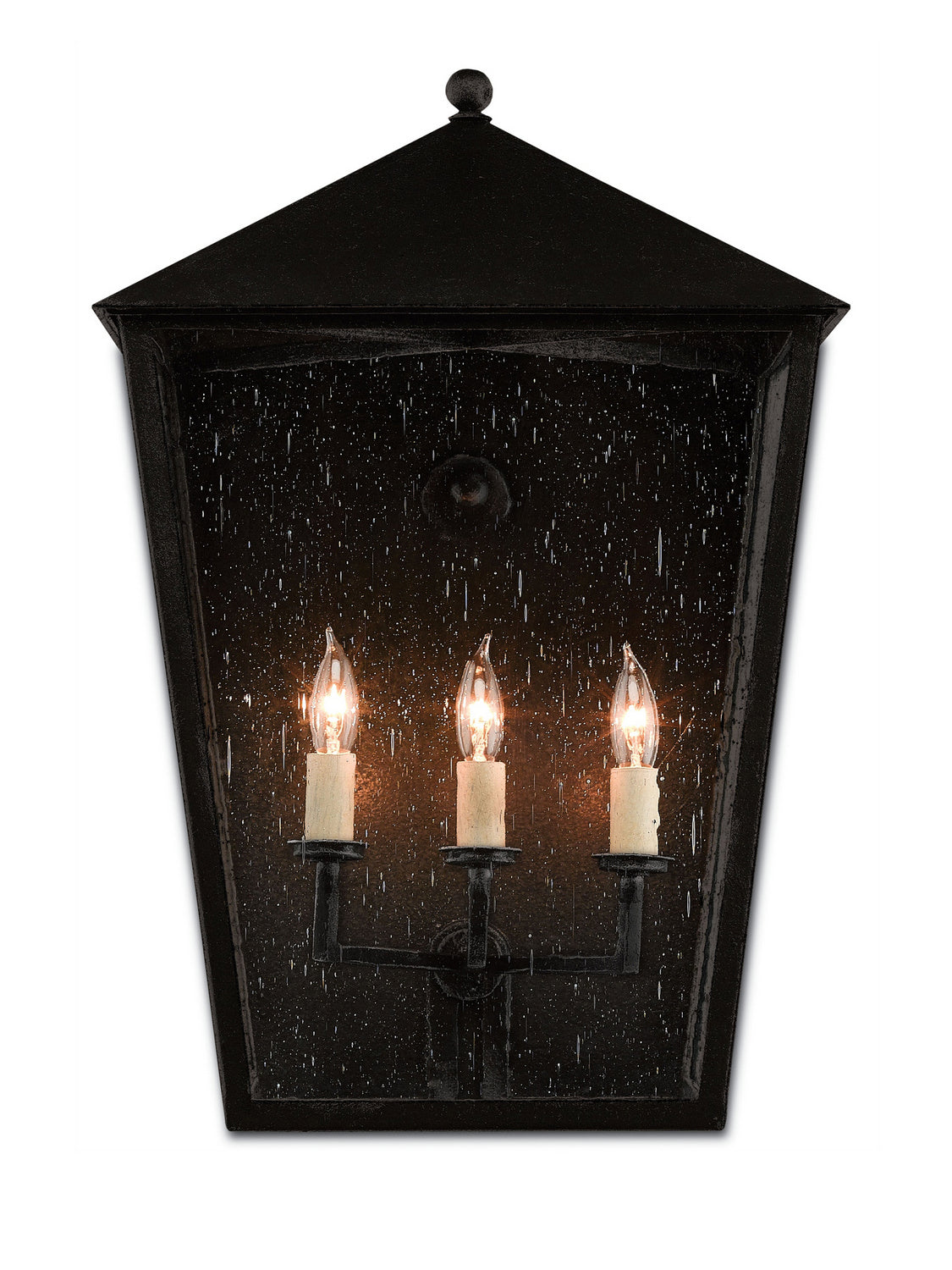 Currey and Company - 5500-0010 - Three Light Outdoor Wall Sconce - Bening - Midnight