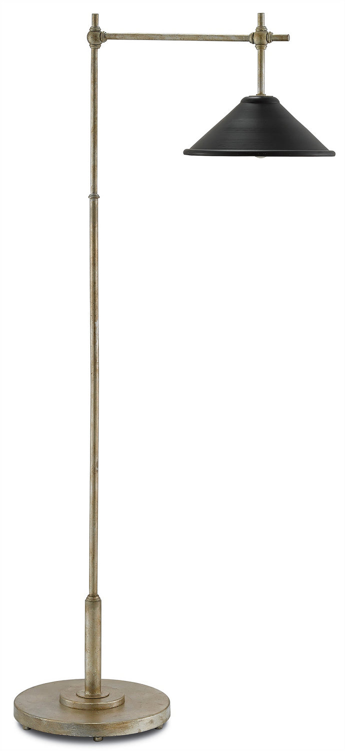 Currey and Company - 8000-0007 - One Light Floor Lamp - Dao - Silver Granello/Satin Black