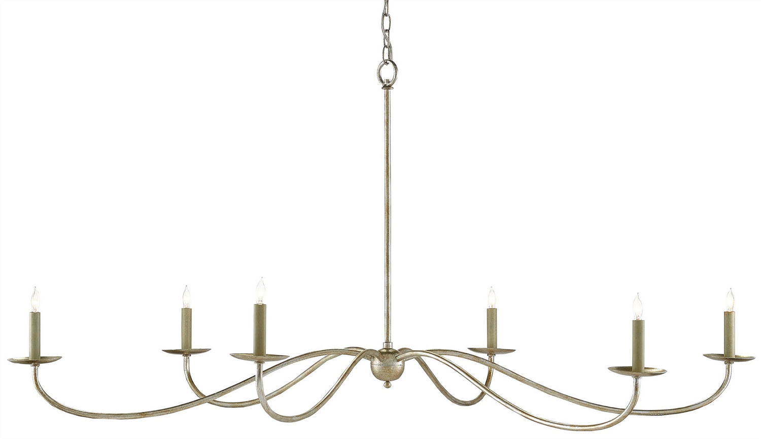 Currey and Company - 9000-0055 - Six Light Chandelier - Saxon - Silver Granello