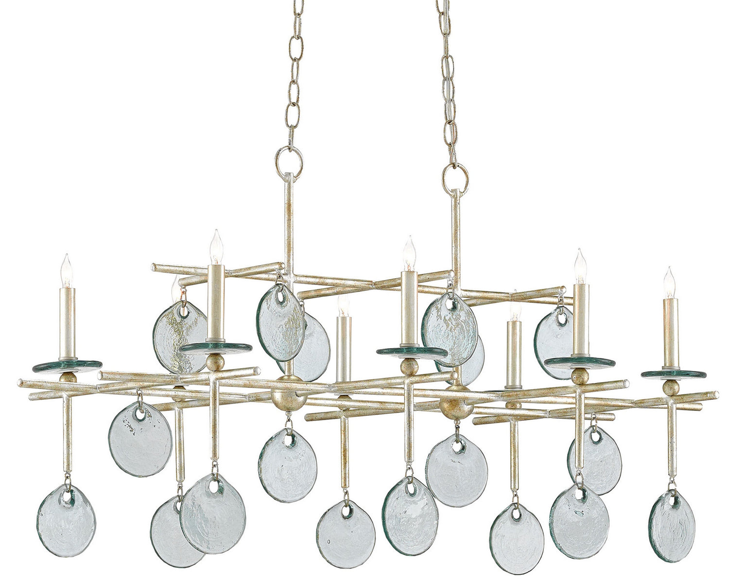 Currey and Company - 9000-0060 - Eight Light Chandelier - Sethos - Silver Granello