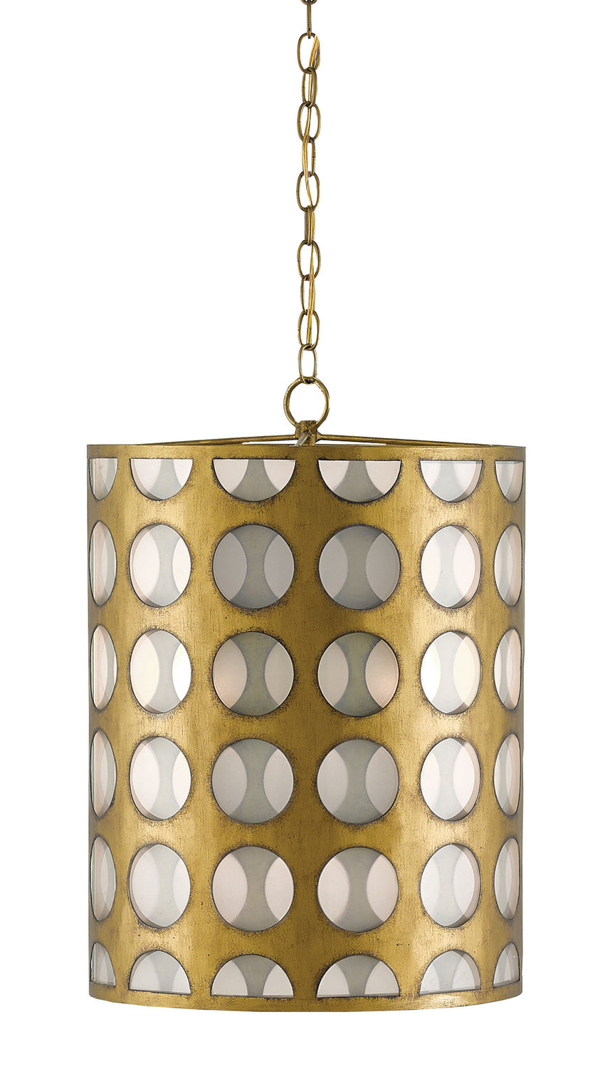 Currey and Company - 9000-0111 - Three Light Pendant - Go-Go - Brass/Opaque