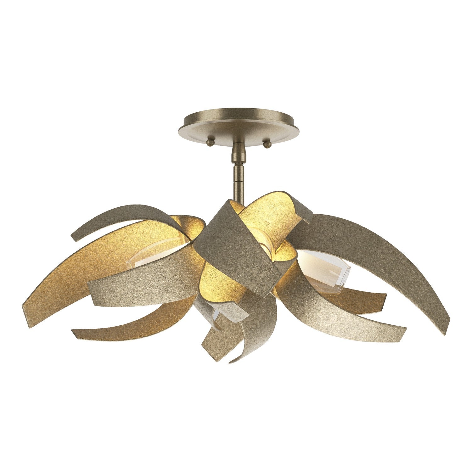 Hubbardton Forge - 128712-SKT-84-YE0352 - Four Light Semi-Flush Mount - Corona - Soft Gold