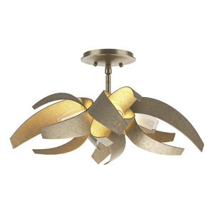 Hubbardton Forge - 128712-SKT-84-YE0352 - Four Light Semi-Flush Mount - Corona - Soft Gold