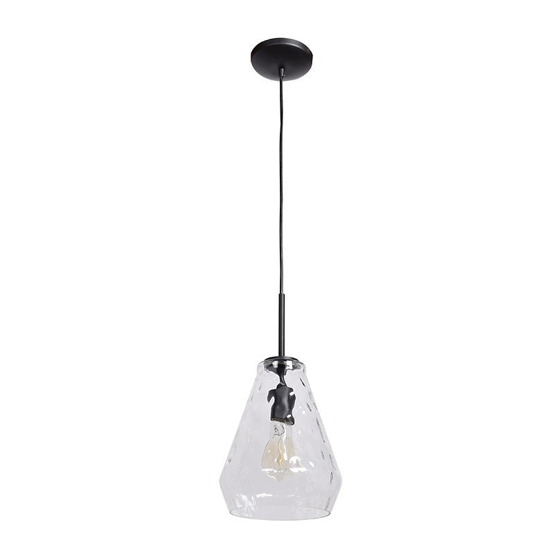 Access - 50937-BL/CLR - One Light Pendant - Clear Geo - Black