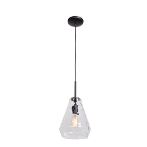 Access - 50937-BL/CLR - One Light Pendant - Clear Geo - Black